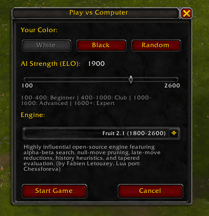 DeltaChess vs computer dialog